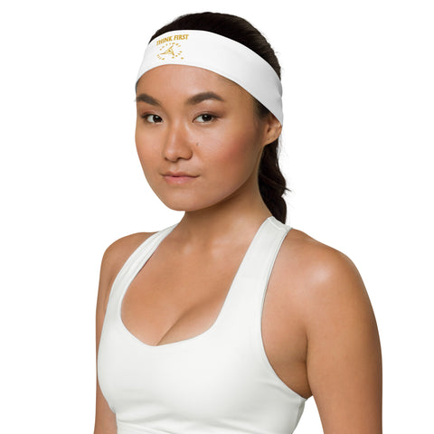 THINK F1RST 2025 WHITE UNISEX HEADBAND