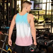 THINK F1RST UNISEX PINK-BLUE GRADIENT TANK TOP