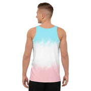 THINK F1RST UNISEX PINK-BLUE GRADIENT TANK TOP