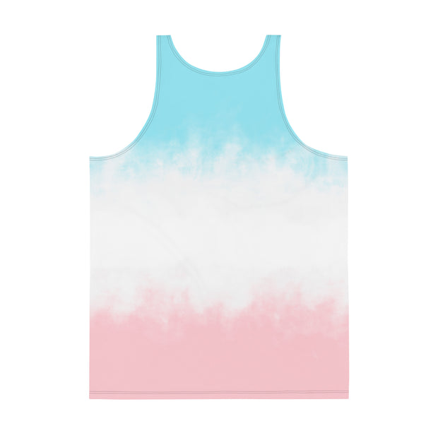 THINK F1RST UNISEX PINK-BLUE GRADIENT TANK TOP