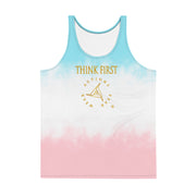 THINK F1RST UNISEX PINK-BLUE GRADIENT TANK TOP