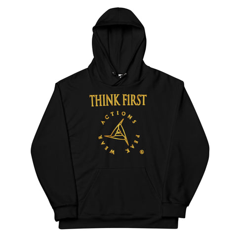 THINK F1RST UNISEX BLACK HOODIE