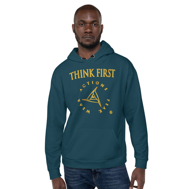 THINK F1RST UNISEX BLUE WHALE HOODIE