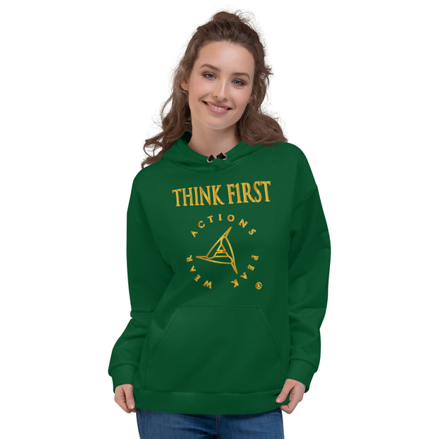 THINK F1RST UNISEX GREEN HOODIE