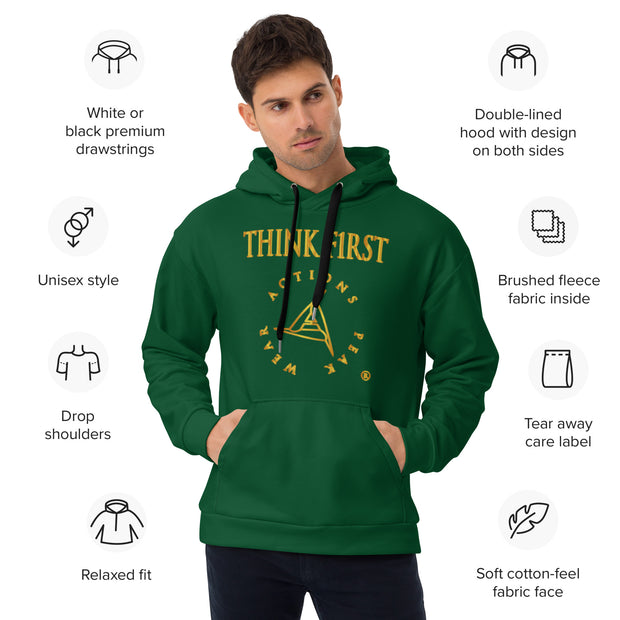 THINK F1RST UNISEX GREEN HOODIE