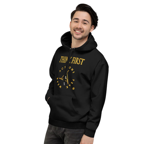 THINK F1RST UNISEX BLACK HOODIE