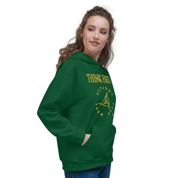 THINK F1RST UNISEX GREEN HOODIE