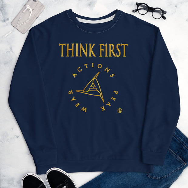 THINK F1RST UNISEX NAVY SWEATSHIRT