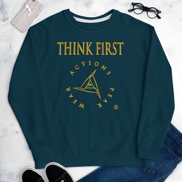 THINK F1RST UNISEX BLUE WHALE SWEATSHIRT