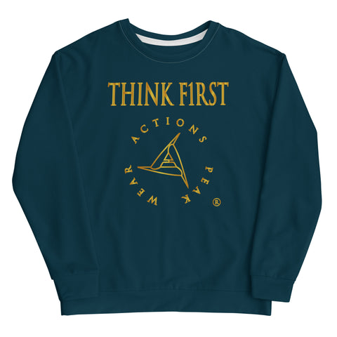 THINK F1RST UNISEX BLUE WHALE SWEATSHIRT