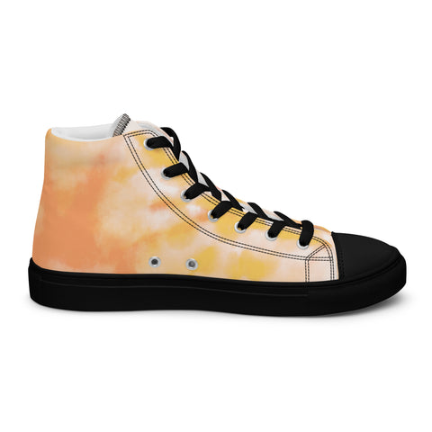 THINK F1RST 2024 ORANGE TIE DYE UNISEX HIGH TOP CANVAS SHOES