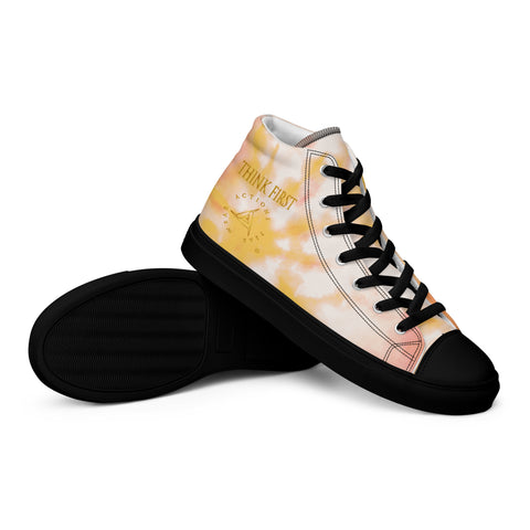 THINK F1RST 2024 ORANGE TIE DYE UNISEX HIGH TOP CANVAS SHOES