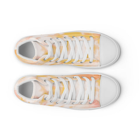 THINK F1RST 2024 ORANGE TIE DYE UNISEX HIGH TOP CANVAS SHOES