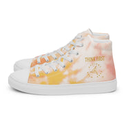 THINK F1RST 2024 ORANGE TIE DYE UNISEX HIGH TOP CANVAS SHOES