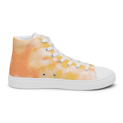 THINK F1RST 2024 ORANGE TIE DYE UNISEX HIGH TOP CANVAS SHOES