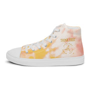 THINK F1RST 2024 ORANGE TIE DYE UNISEX HIGH TOP CANVAS SHOES