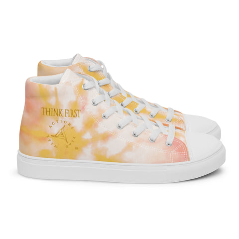 THINK F1RST 2024 ORANGE TIE DYE UNISEX HIGH TOP CANVAS SHOES