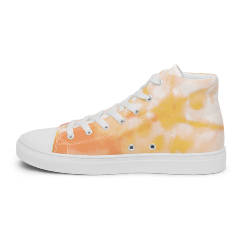 THINK F1RST 2024 ORANGE TIE DYE UNISEX HIGH TOP CANVAS SHOES